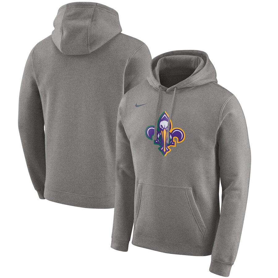 NBA New Orleans Pelicans Nike 201920 City Edition Club Pullover Hoodie Heather Gray->minnesota timberwolves->NBA Jersey